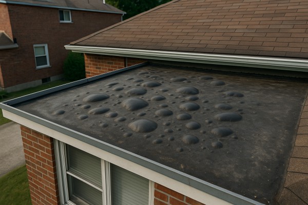 Bubbling or Blistering Flat Roof